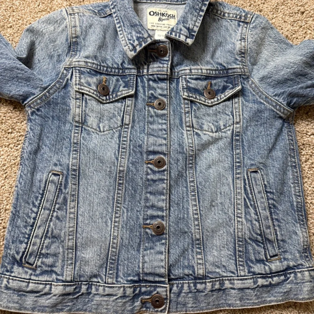 OshKosh B'gosh Denim Jacket Kids Size 10 Blue Classic Trucker Jean Jacket